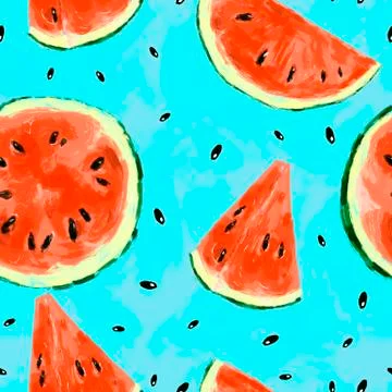 Seamless summer watermelon abstract pattern Stock Illustration