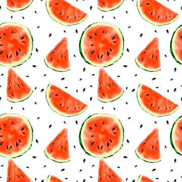 Seamless summer watermelon abstract pattern Stock Illustration
