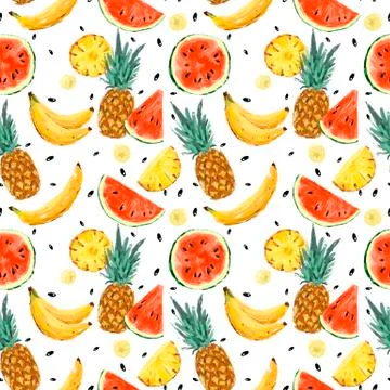 Seamless summer watermelon abstract pattern Stock Illustration