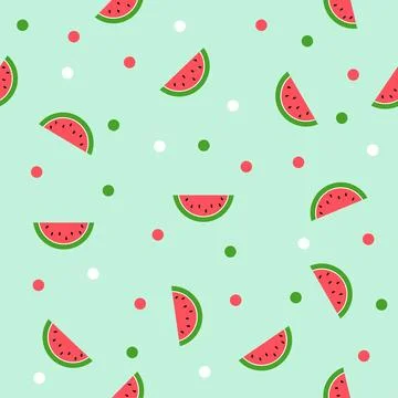 Seamless Summer Watermelon background Texture pattern Stock Illustration