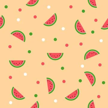 Seamless Summer Watermelon background texture Stock Illustration