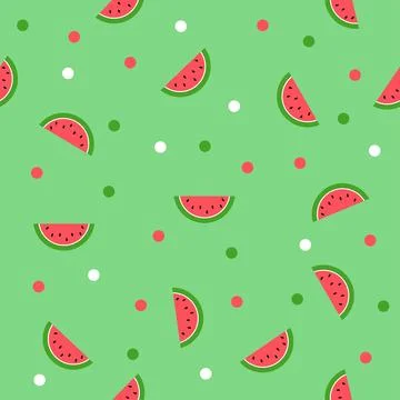 Seamless Summer Watermelon background texture Stock Illustration