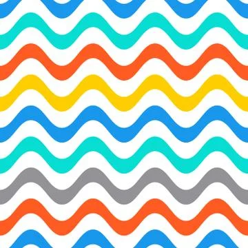 Seamless summer wavy line pattern 스톡 일러스트