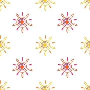 Seamless sun background Stock Illustration