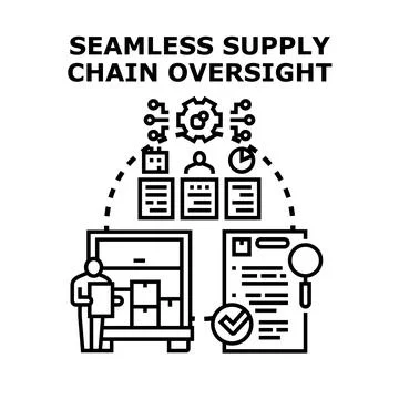 Seamless supply chain oversight ensuring logistics management Stock Illustration
