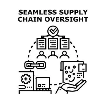 Seamless supply chain oversight process management and control Stock Illustration