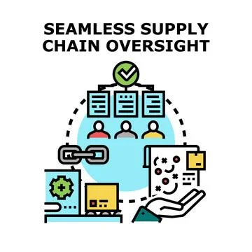 Seamless supply chain oversight process management and control Stock Illustration
