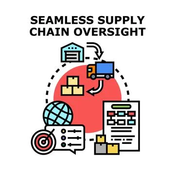 Seamless supply chain oversight vector concept illustration イラスト素材
