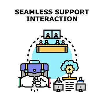 Seamless support interaction and business connection icon Stock Illustration