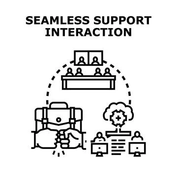 Seamless support interaction and business connection icon Stock Illustration