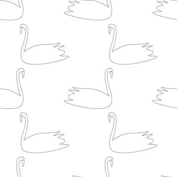 Seamless swans pattern Illustrazione stock