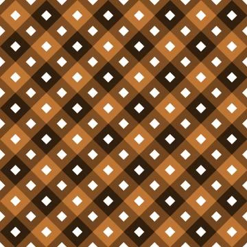 Seamless swatch - square or rhombus ornaments in diagonal way in shades of br Stock Illustration