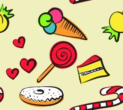 Seamless sweets Stock Illustration