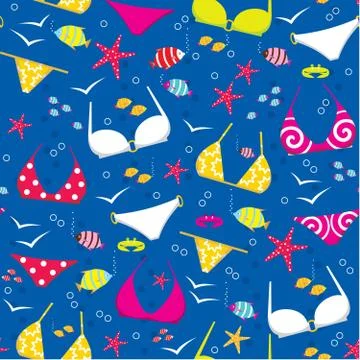 Seamless swimming suits pattern Stock Illustration