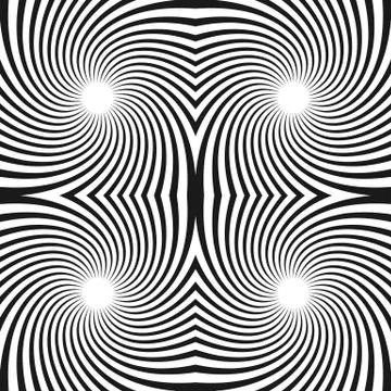 Seamless swirl pattern. Radiating lines with spiral distortion. Rotating radi Stock Illustration