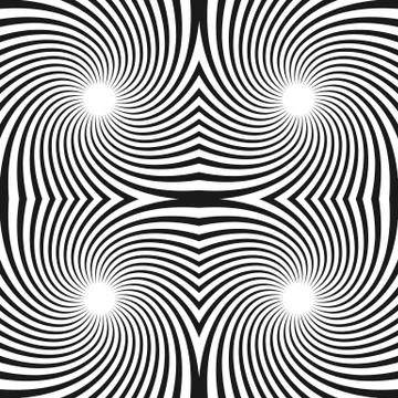 Seamless swirl pattern. Radiating lines with spiral distortion. Rotating radi Stock Illustration