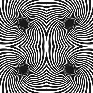 Seamless swirl pattern. Radiating lines with spiral distortion. Rotating radi Stock Illustration