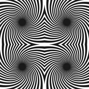 Seamless swirl pattern. Radiating lines with spiral distortion. Rotating radi Stock Illustration