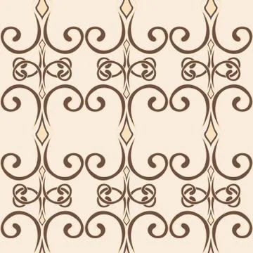 Seamless swirl pattern. In simple style. Vector. Endless curl ornament. Sketc Illustration
