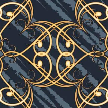 Seamless swirls retro pattern Stock Illustration