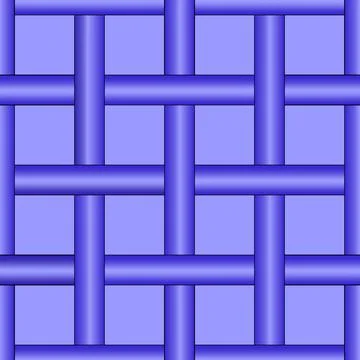 Seamless symmetrical pattern in shades of blue from weaving lines, texture, b Stock-Illustration