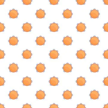 Seamless tambourine pattern creating musical background design Illustrazione stock