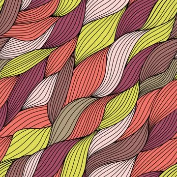 Seamless tangled pattern, waves background. copy square to the side and you'l Stock Illustration