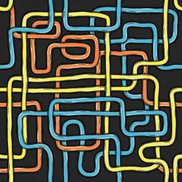 Seamless tangled wires. vector, eps10 Stock Illustration