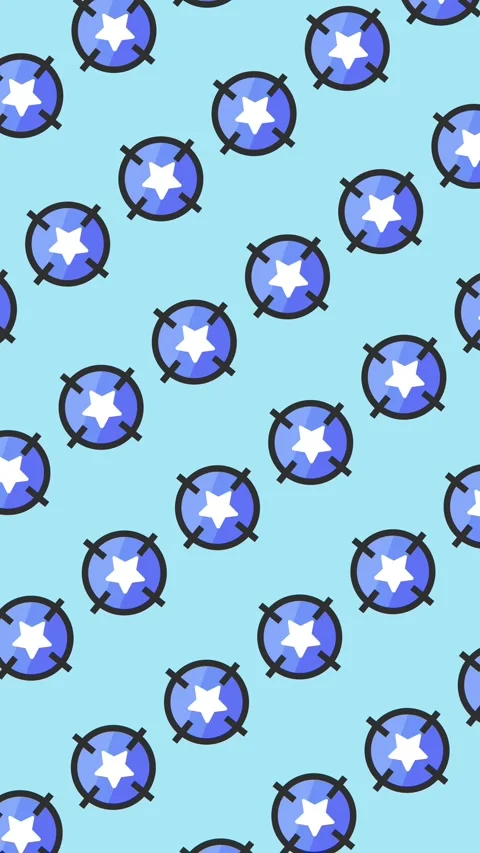 Seamless target and star pattern icons in a tile background animation. Vertical Stock Footage 326803591