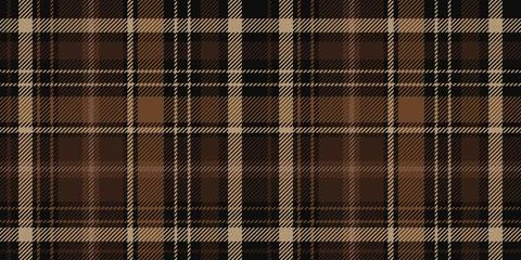 Seamless Tartan Pattern, Brown Plaid Check, Classic Textile Geometric Stock Illustration