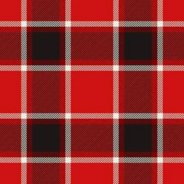 Seamless tartan pattern. Classic plaid print with bold red, black, and white  イラスト素材