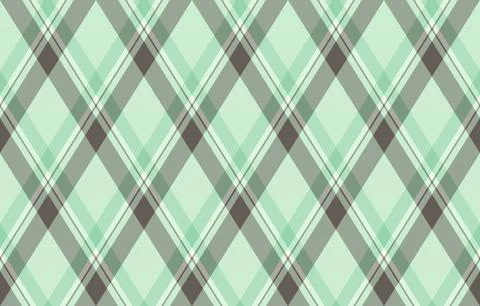 A seamless tartan pattern featuring elegant diagonal plaid lines in soft mint Stock Illustration