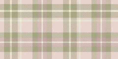Seamless tartan pattern in muted tones of beige, light pink, and olive green, Stock Illustration