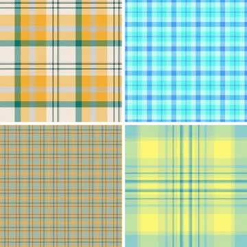 Seamless tartan pattern pack for Scottish clan enthusiasts. Vector designs pe Stock Illustration