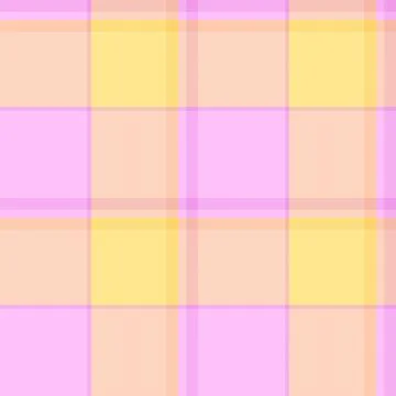 Seamless tartan pattern in pastel pink, peach and yellow. Fabric texture for  Stock Illustration