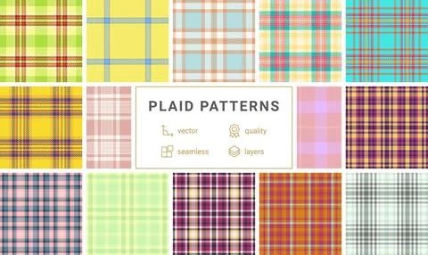 Seamless tartan patterns reflecting Scottish heritage. Ideal for clan-inspi.. Stock Illustration