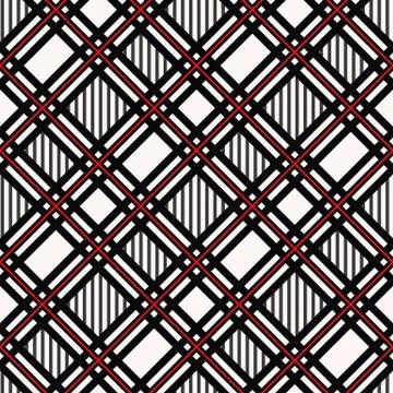 Seamless tartan plaid pattern. Checkered fabric texture print in gray, taupe Stock Illustration