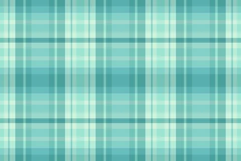 Seamless tartan plaid pattern in cool cyan and aqua shades. This vector graph Stock Illustration