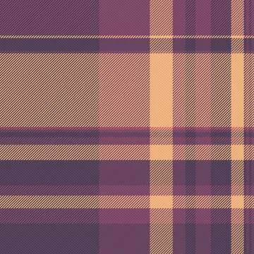 This seamless tartan plaid pattern in deep purple and soft peach evokes a coz Stock Illustration