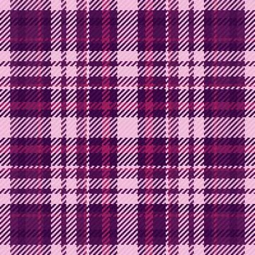 This seamless tartan plaid pattern features a stylish mix of pink and deep pu Stock Illustration