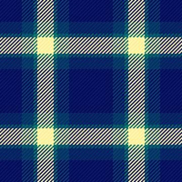 This seamless tartan plaid pattern features a vibrant blue, teal, and cream.. Stock Illustration