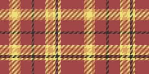 A seamless tartan plaid pattern featuring bold red and yellow hues with black Stock Illustration