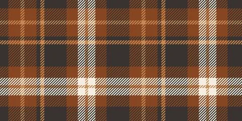 A seamless tartan plaid pattern featuring a warm combination of brown, black, Stock Illustration