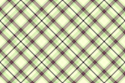 A seamless tartan plaid pattern featuring soft green and deep violet intersec Stock Illustration
