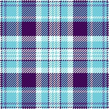 A seamless tartan plaid pattern featuring deep purple and cool blue tones. Th 库存插图