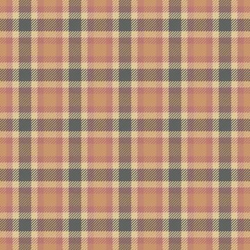 A seamless tartan plaid pattern featuring soft beige, dusty rose, and slate g Stock Illustration