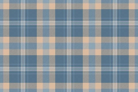 A seamless tartan plaid pattern featuring soft blue and beige tones. This ver Stock Illustration