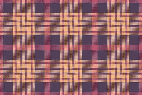 A seamless tartan plaid pattern featuring elegant purple, pink, and soft beig Stock Illustration