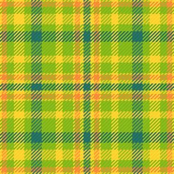 A seamless tartan plaid pattern featuring vibrant yellow, green, and orange i Stock Illustration