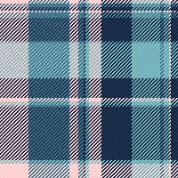 A seamless tartan plaid pattern featuring soft pink and deep blue hues, evoki Stock Illustration